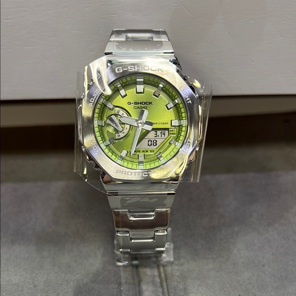 Casio G-Shock Silver and Green Watch